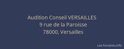 Audition Conseil VERSAILLES