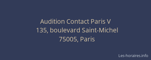 Audition Contact Paris V