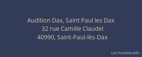 Audition Dax, Saint Paul les Dax