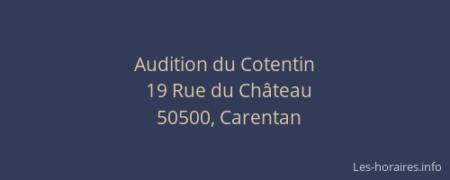 Audition du Cotentin