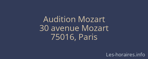 Audition Mozart