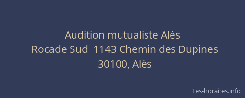 Audition mutualiste Al&eacute;s