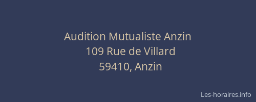 Audition Mutualiste Anzin