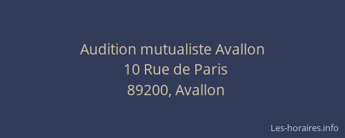 Audition mutualiste Avallon