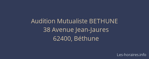 Audition Mutualiste BETHUNE