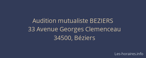 Audition mutualiste BEZIERS