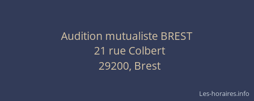 Audition mutualiste BREST
