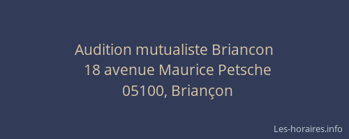Audition mutualiste Briancon