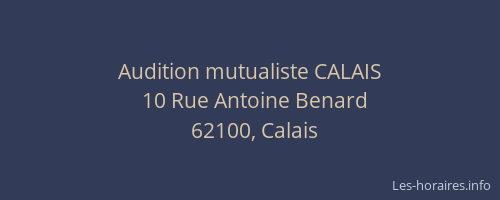 Audition mutualiste CALAIS