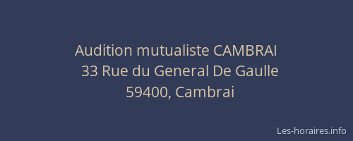 Audition mutualiste CAMBRAI