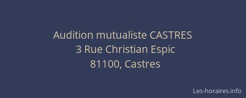 Audition mutualiste CASTRES