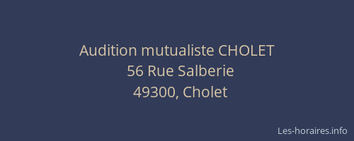 Audition mutualiste CHOLET