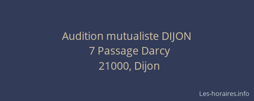 Audition mutualiste DIJON