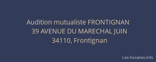 Audition mutualiste FRONTIGNAN