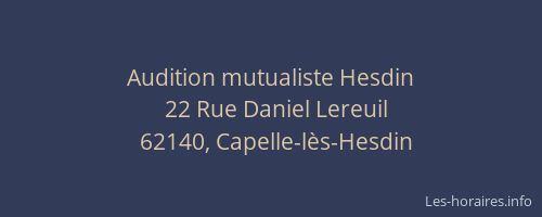 Audition mutualiste Hesdin