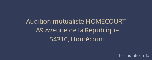 Audition mutualiste HOMECOURT