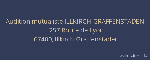 Audition mutualiste ILLKIRCH-GRAFFENSTADEN