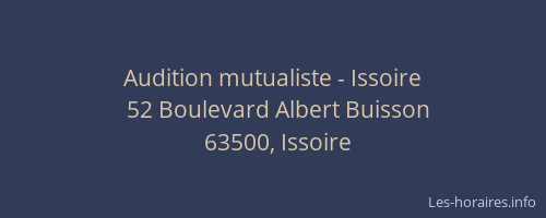 Audition mutualiste - Issoire
