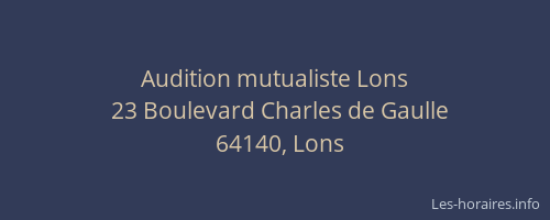Audition mutualiste Lons