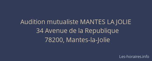 Audition mutualiste MANTES LA JOLIE