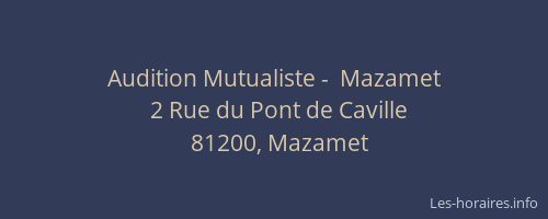 Audition Mutualiste -  Mazamet
