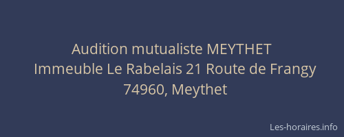 Audition mutualiste MEYTHET