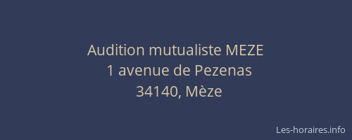 Audition mutualiste MEZE