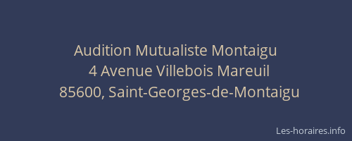 Audition Mutualiste Montaigu