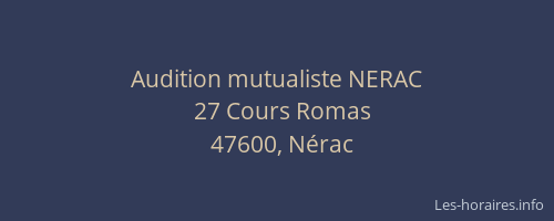 Audition mutualiste NERAC