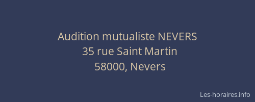 Audition mutualiste NEVERS