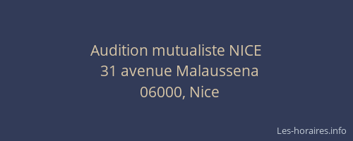 Audition mutualiste NICE