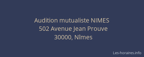 Audition mutualiste NIMES