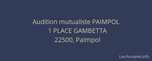 Audition mutualiste PAIMPOL