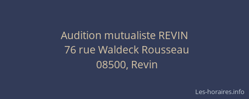 Audition mutualiste REVIN