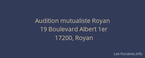 Audition mutualiste Royan