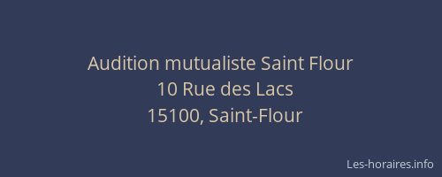 Audition mutualiste Saint Flour