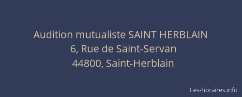 Audition mutualiste SAINT HERBLAIN