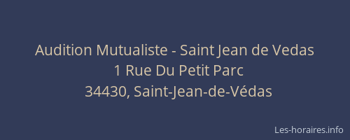 Audition Mutualiste - Saint Jean de Vedas
