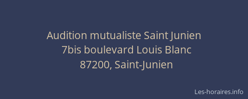 Audition mutualiste Saint Junien