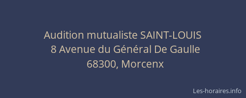 Audition mutualiste SAINT-LOUIS