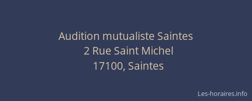 Audition mutualiste Saintes