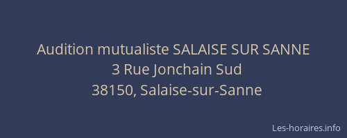 Audition mutualiste SALAISE SUR SANNE