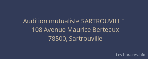 Audition mutualiste SARTROUVILLE
