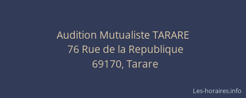 Audition Mutualiste TARARE
