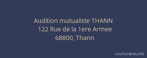 Audition mutualiste THANN