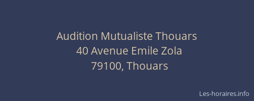 Audition Mutualiste Thouars