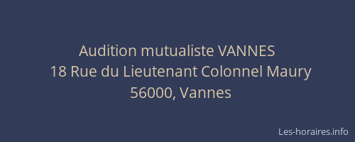 Audition mutualiste VANNES