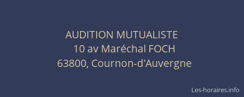 AUDITION MUTUALISTE