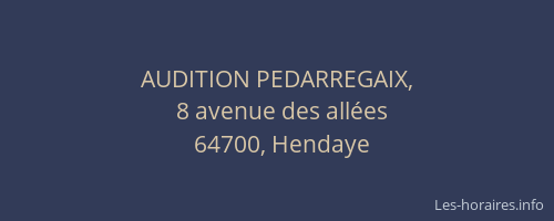 AUDITION PEDARREGAIX,