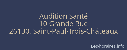 Audition Santé
